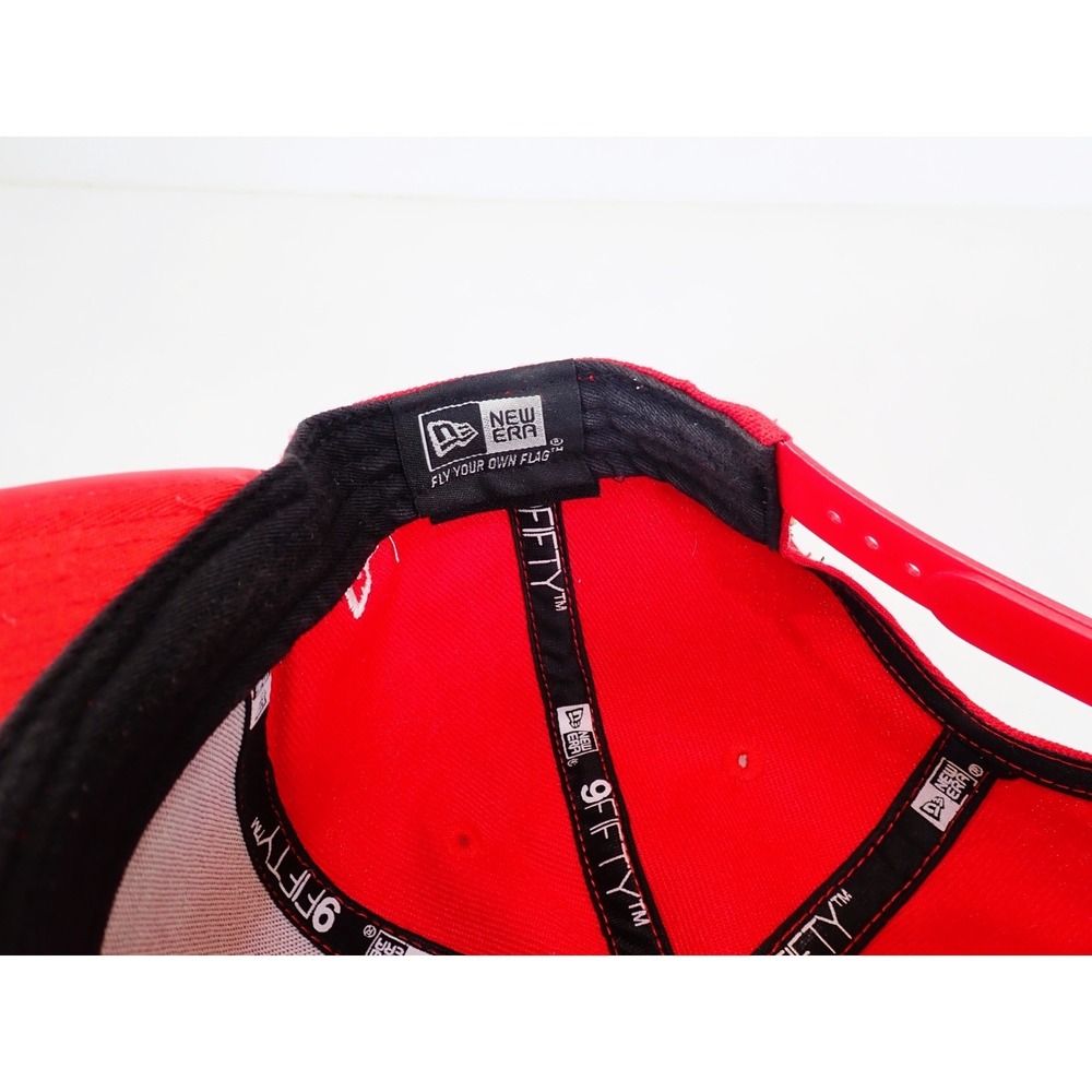 New Era 9FIFTY Chicago Bulls Snapback Hat Red Patent Leather Brim Cap NBA - Picture 7 of 9